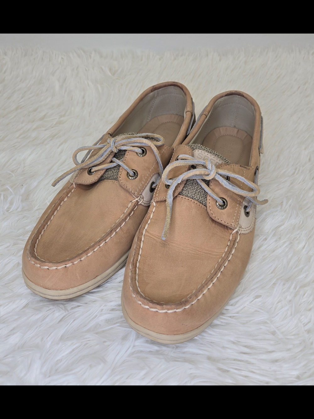 Sperry Women's Koifish boat shoes Linen Oat leather mesh size 9